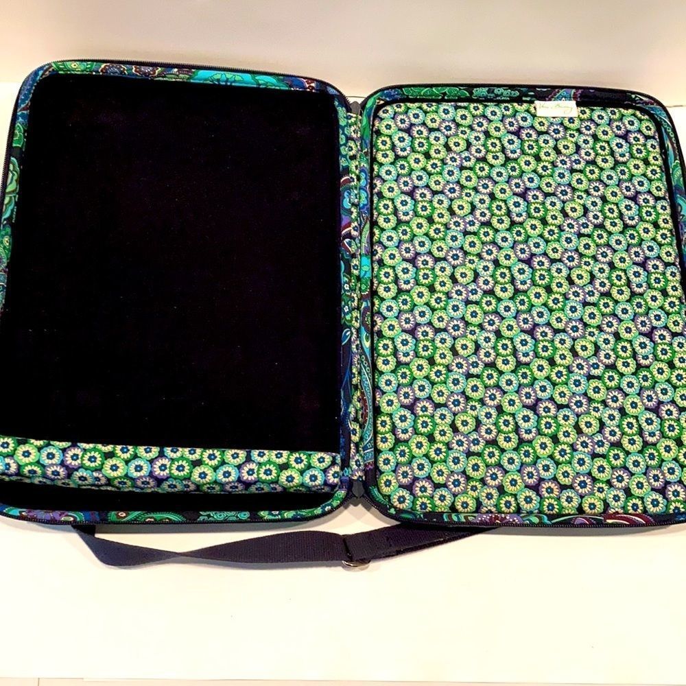 Vera Bradley Green Blue Paisley Tablet Case with Shoulder Strap - Picture 4 of 7